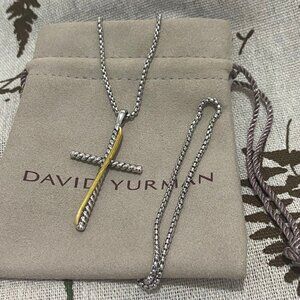 David Yurman Silver Cross Necklace